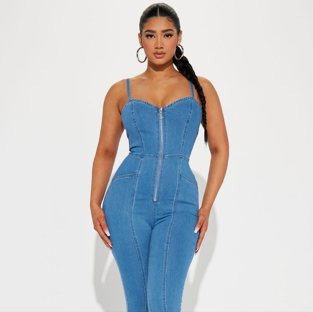 IRIS Fashion Blue Denim Jumpsuit